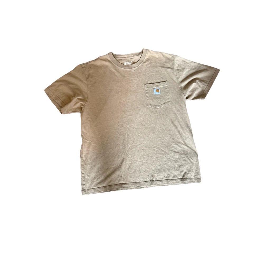 Carhartt Men's T-Shirt Short Sleeve Khaki Size large